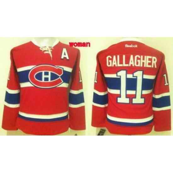Women Montreal Canadiens #11 Brendan Gallagher Red Home Stitched NHL Jersey1
